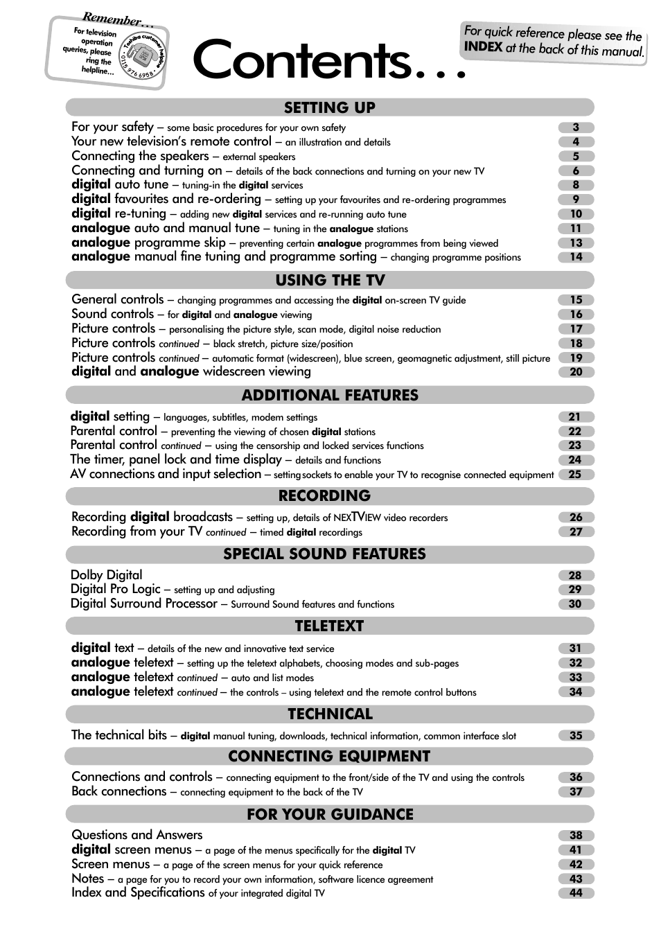 Toshiba 32ZT29B User Manual | Page 2 / 44