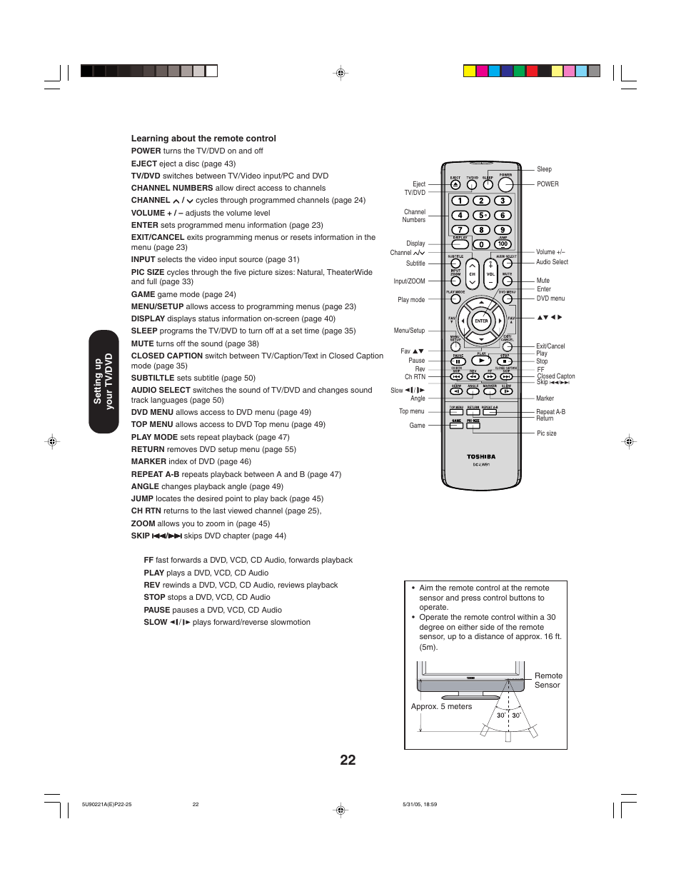 Toshiba 20HLV15 User Manual | Page 22 / 64