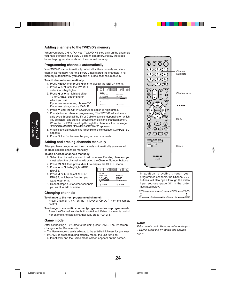 Toshiba 20HLV15 User Manual | Page 24 / 64