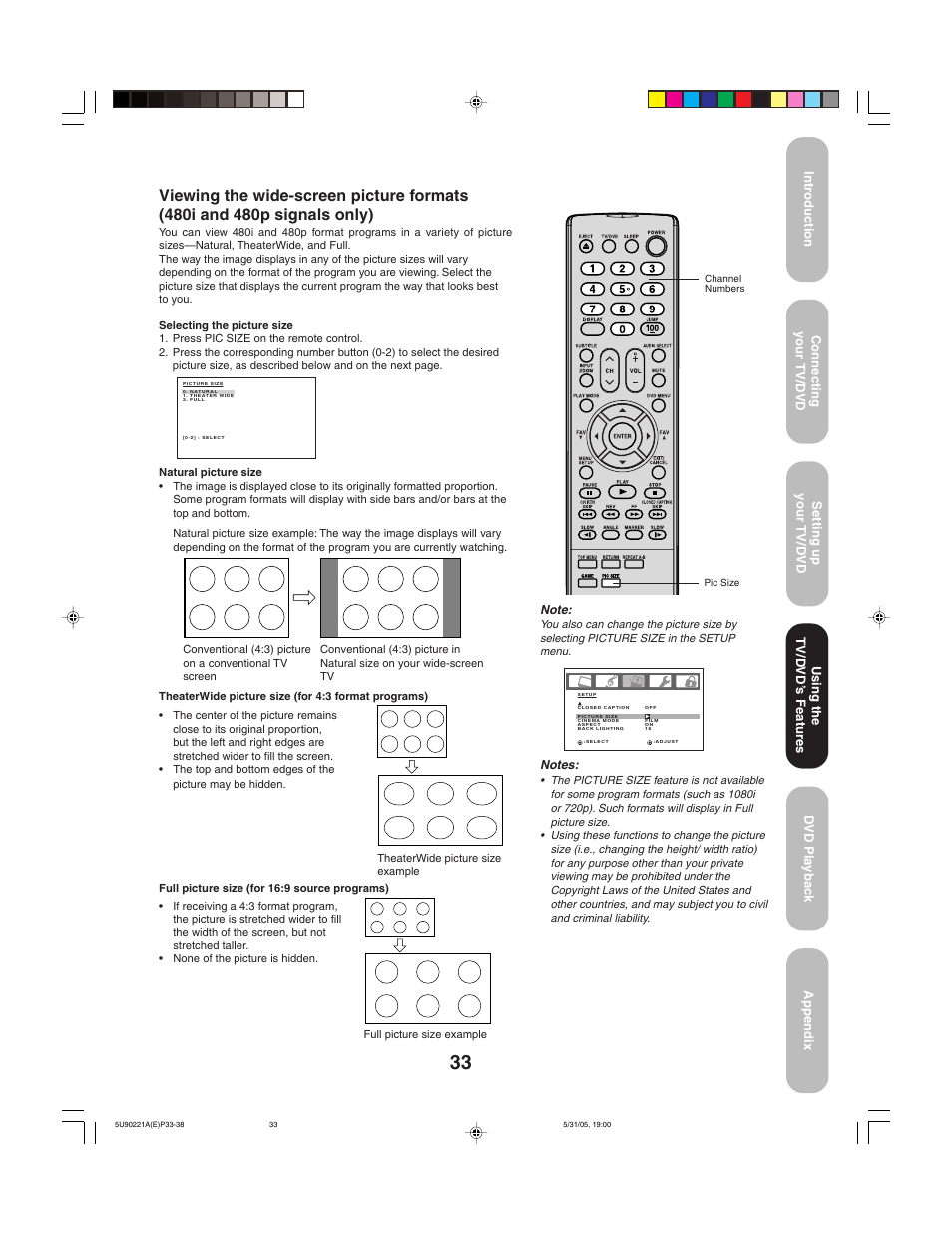 Toshiba 20HLV15 User Manual | Page 33 / 64