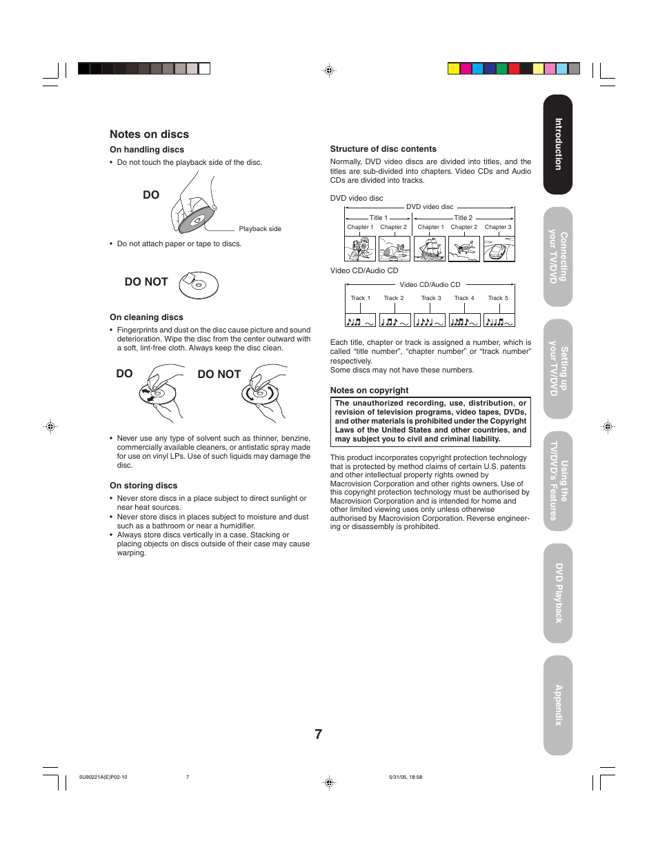 Do do not do not do | Toshiba 20HLV15 User Manual | Page 7 / 64