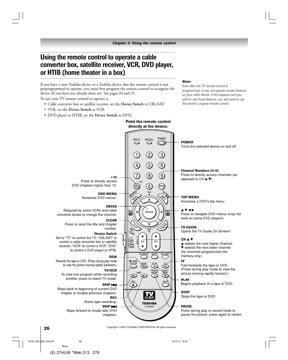 Toshiba 27HL95 User Manual | Page 26 / 92