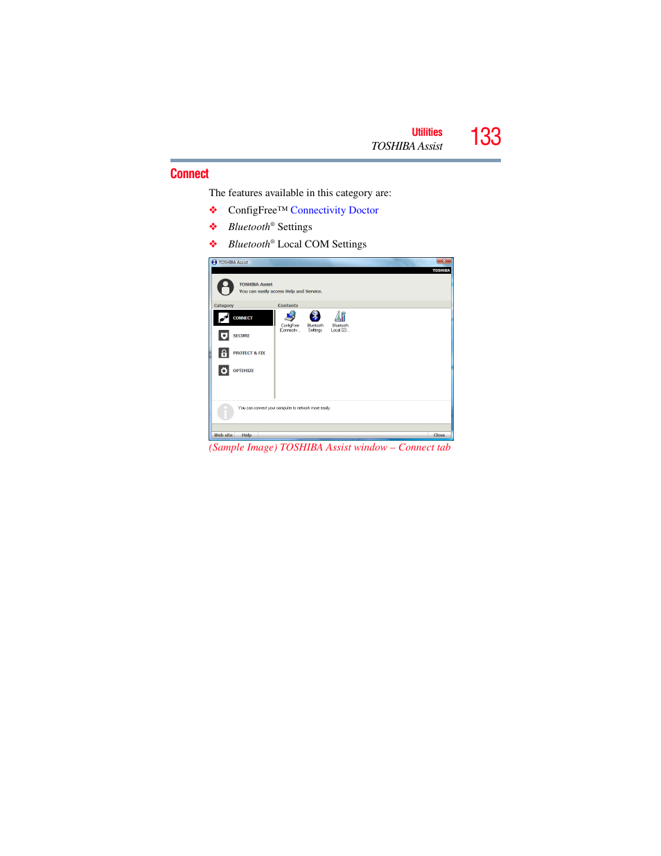 Connect | Toshiba X205 User Manual | Page 133 / 233