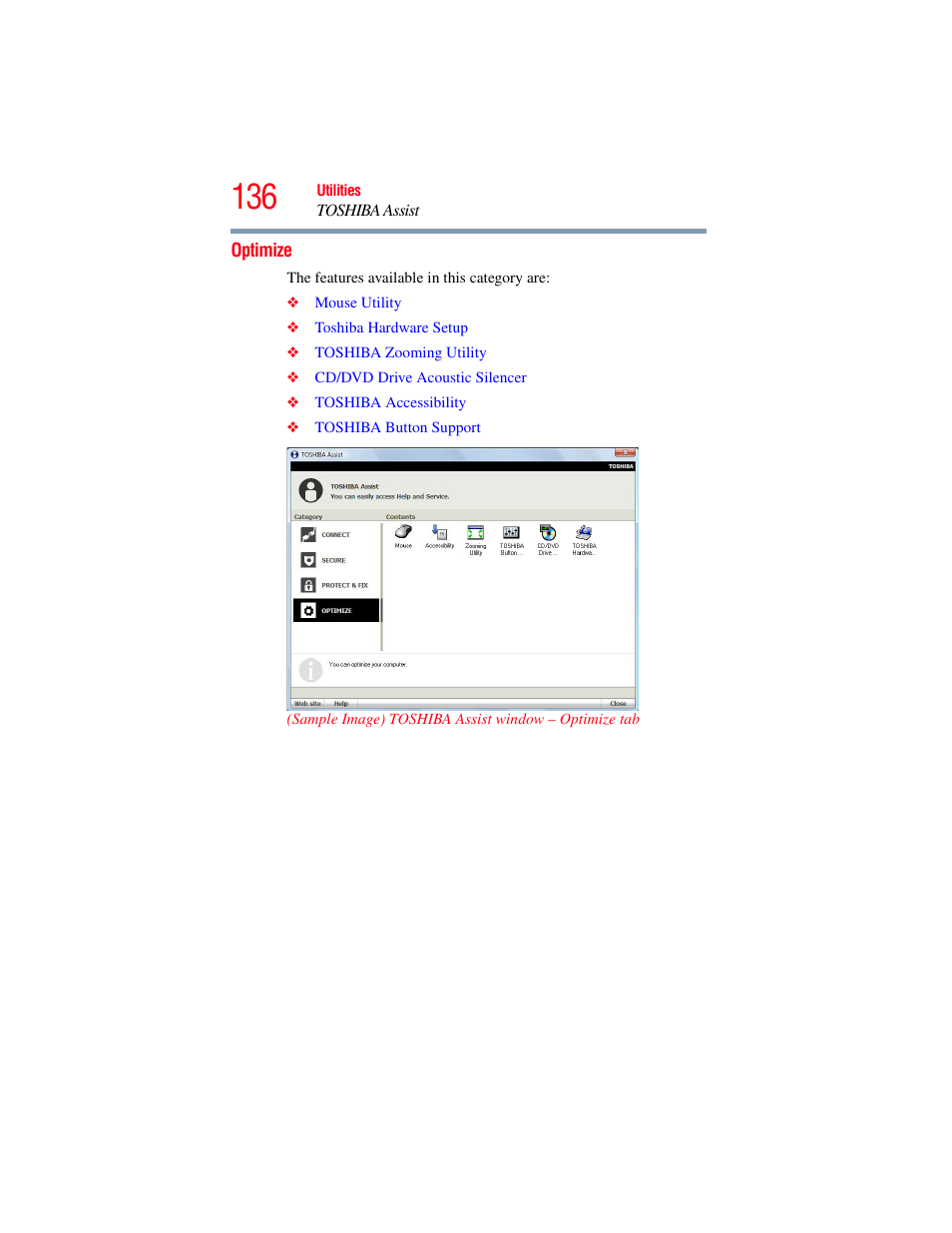 Optimize | Toshiba X205 User Manual | Page 136 / 233