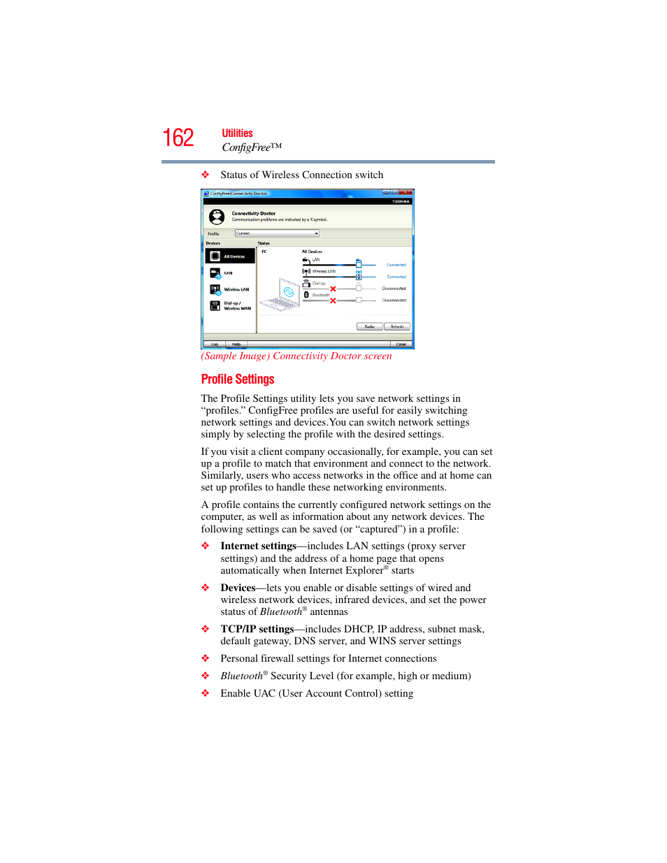 Profile | Toshiba X205 User Manual | Page 162 / 233