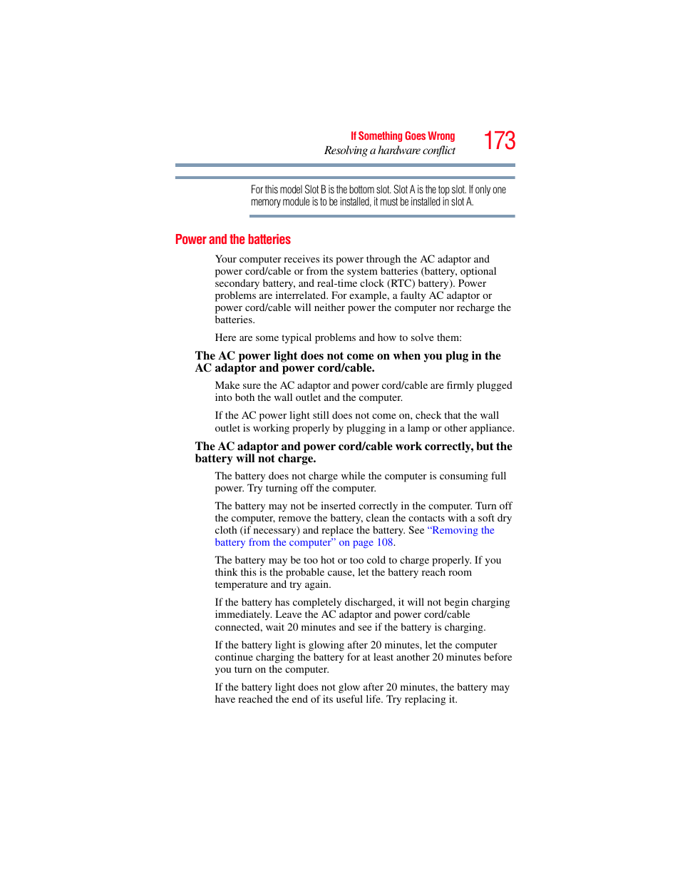 Power and the batteries | Toshiba X205 User Manual | Page 173 / 233