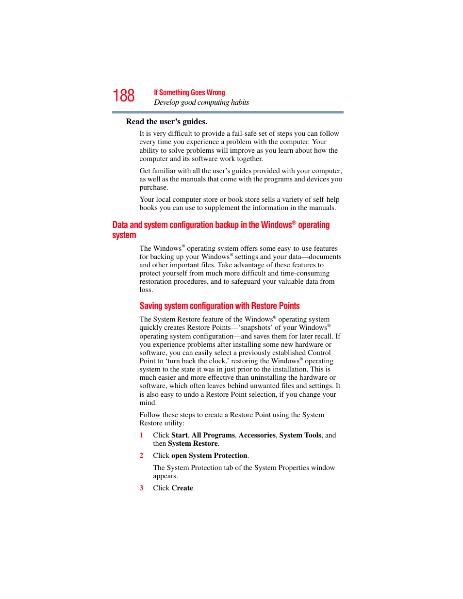 Data and system configuration backup in, The windows | Toshiba X205 User Manual | Page 188 / 233