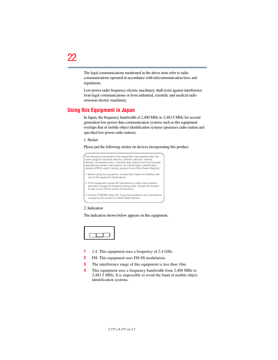 Using this equipment in japan, 4fh1 | Toshiba X205 User Manual | Page 22 / 233