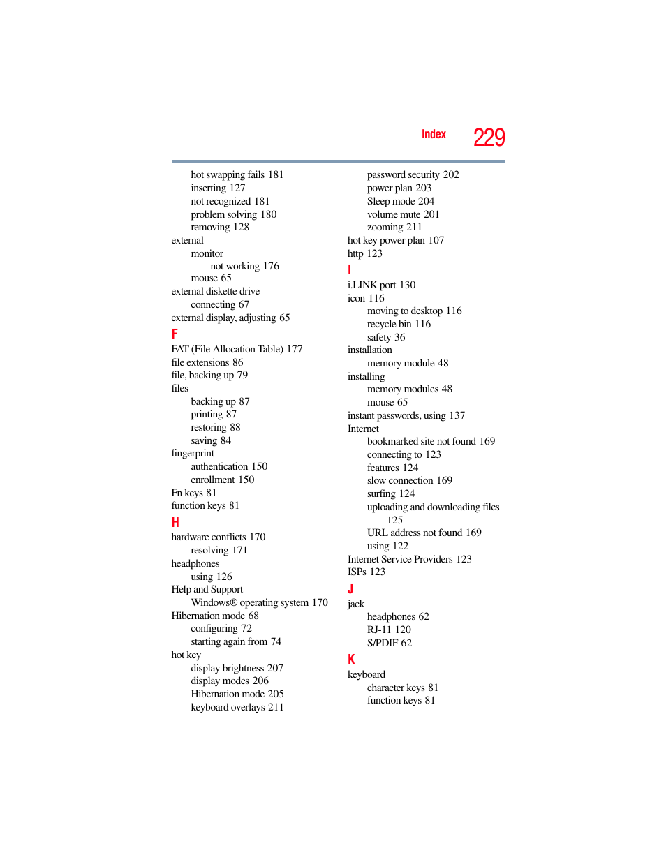 Toshiba X205 User Manual | Page 229 / 233