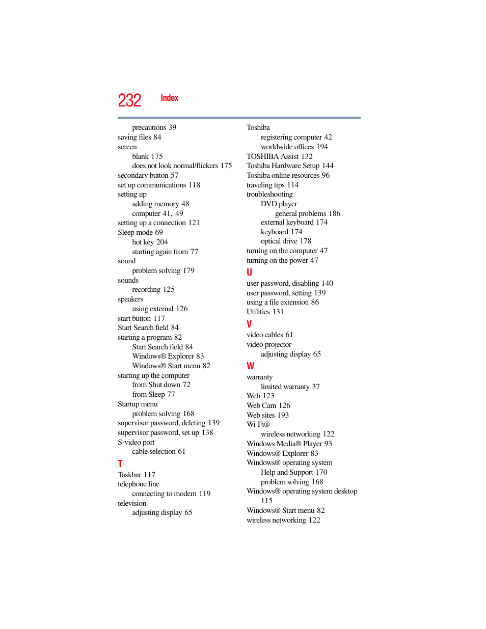 Toshiba X205 User Manual | Page 232 / 233