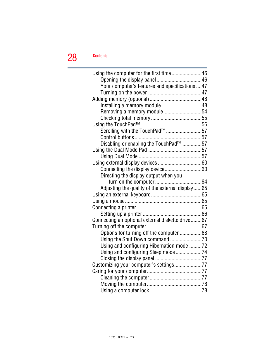 Toshiba X205 User Manual | Page 28 / 233