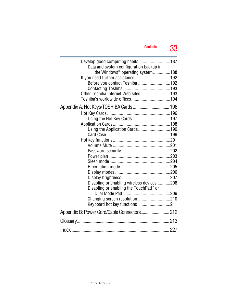 Toshiba X205 User Manual | Page 33 / 233