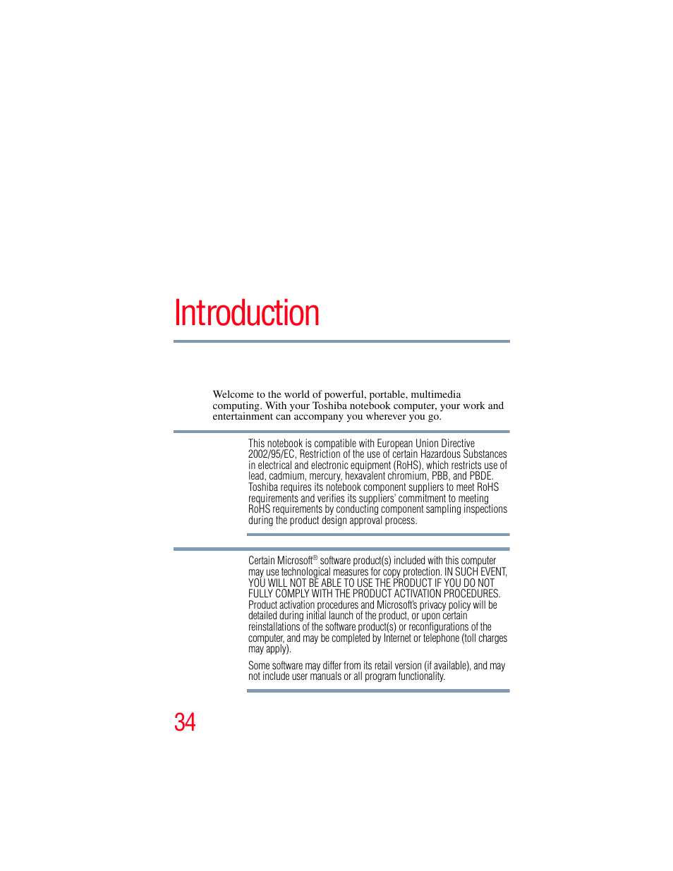 Introduction | Toshiba X205 User Manual | Page 34 / 233