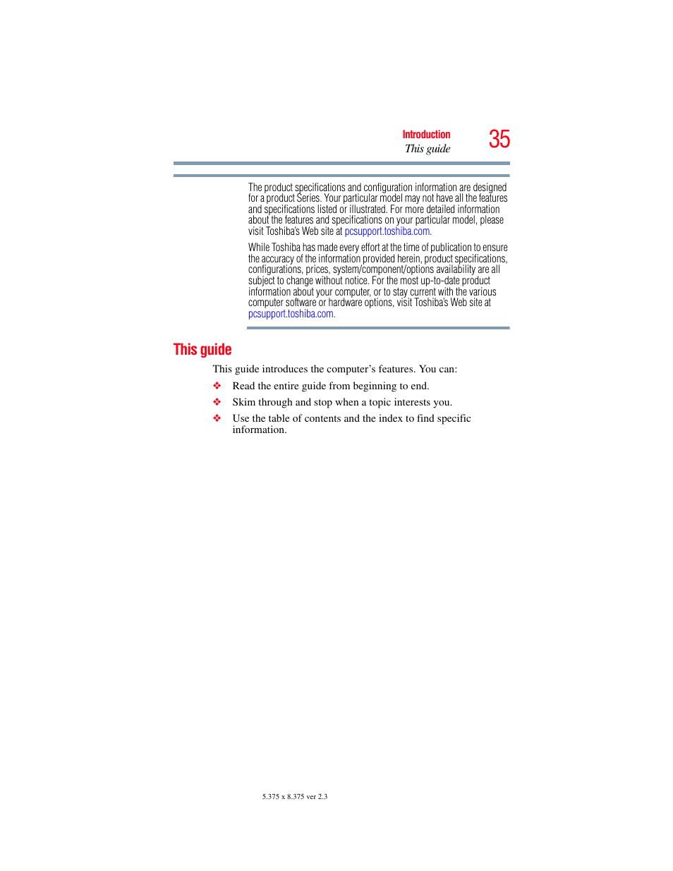 This guide | Toshiba X205 User Manual | Page 35 / 233