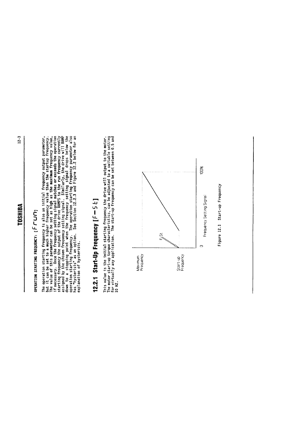 1 slart-up frequency if—5 t, 1 start-up frequency, F ~ 5 t ] -3 | Toshiba 12-3, Figure 12.1 start-up frequency, 1 slart-up frequency i f — 5 t | Toshiba VF-SX User Manual | Page 124 / 170