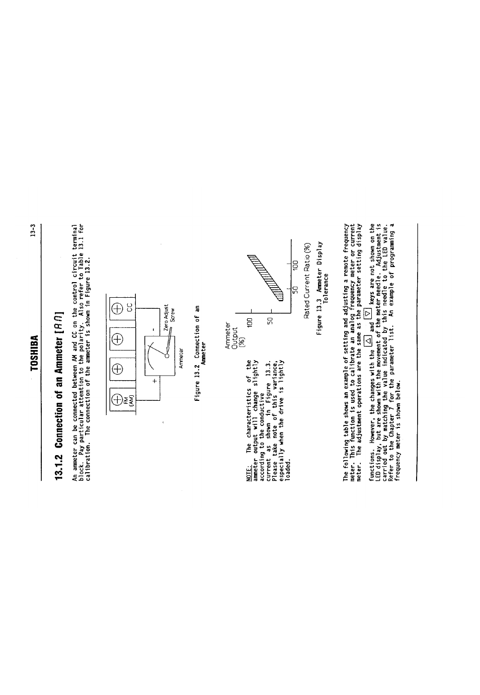 Toshiba 13-3, 2 connection of an ammeter [rh | Toshiba VF-SX User Manual | Page 136 / 170