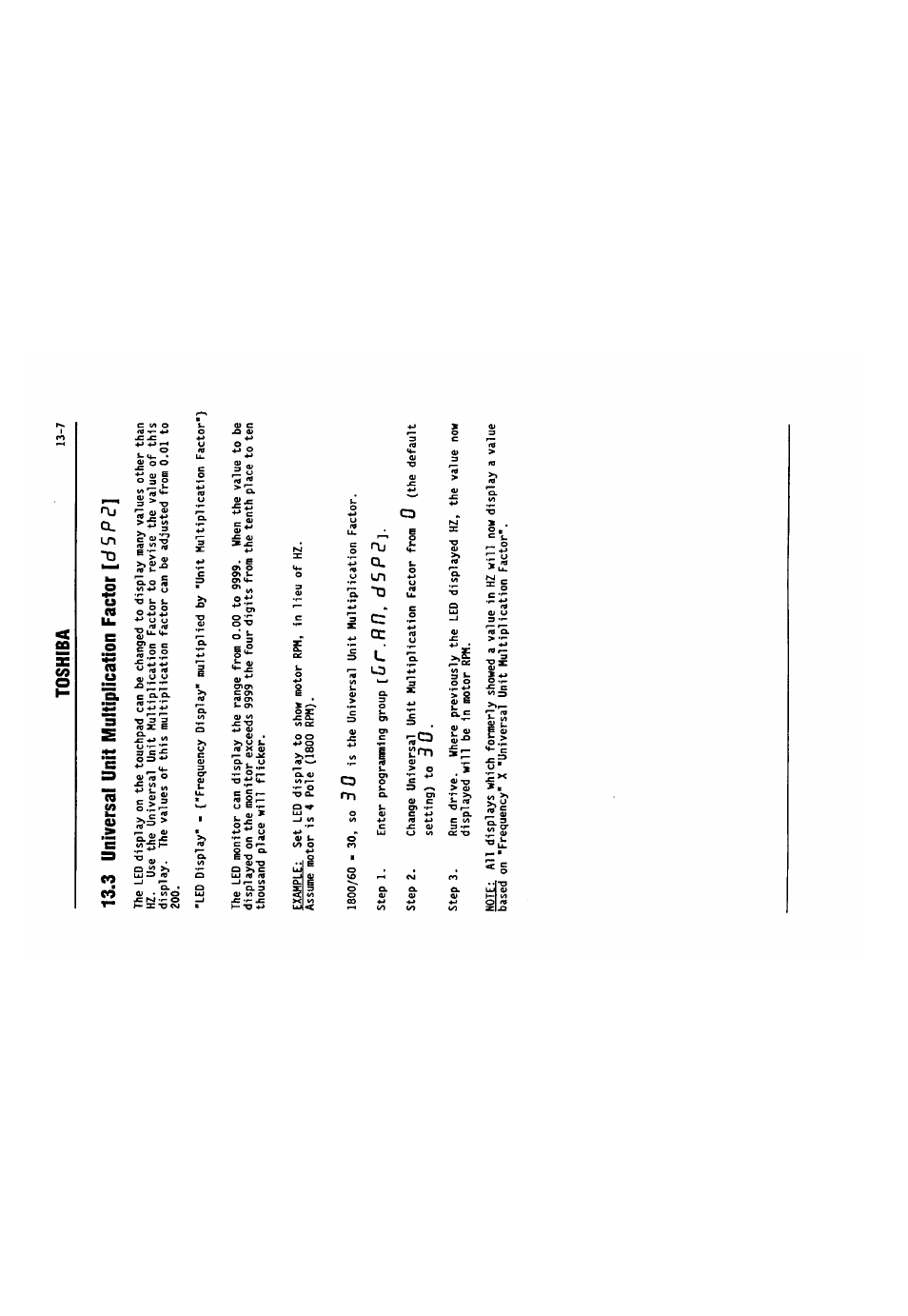 3 universal unit multiplication factor [c/5pc, 3 universal unit multiplication factor, P (?] -7 | Toshiba 13-7, D r . r p . d s p b | Toshiba VF-SX User Manual | Page 140 / 170