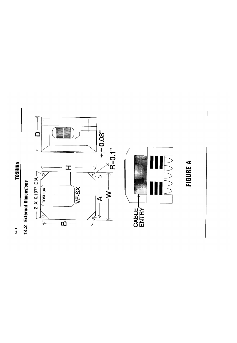 Vf-sx, Cable, Entry | Cable entry figure a | Toshiba VF-SX User Manual | Page 145 / 170