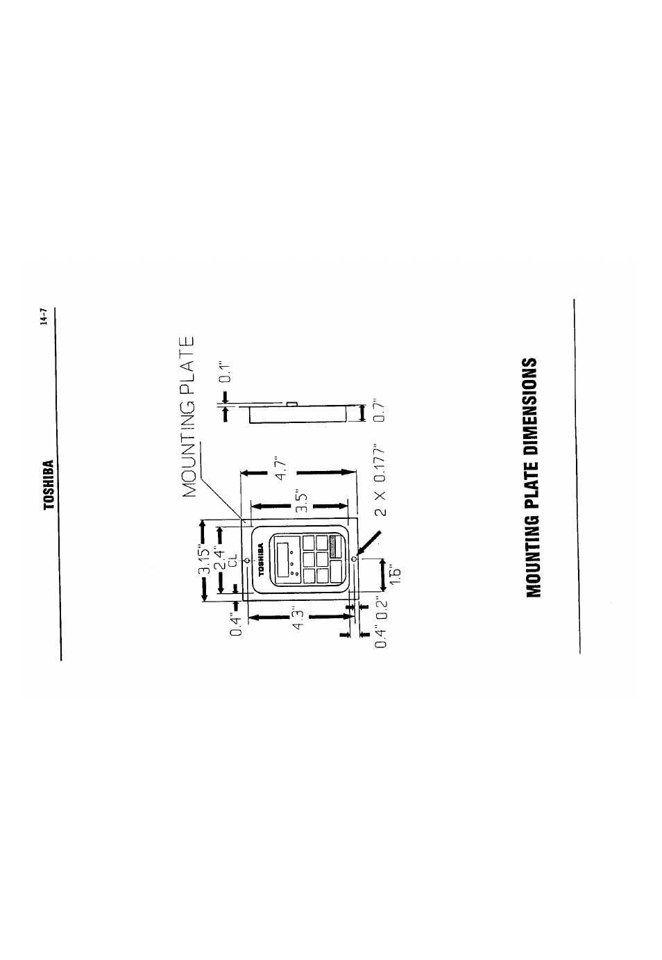 Mounting plate, Mounting plate dimensions | Toshiba VF-SX User Manual | Page 148 / 170