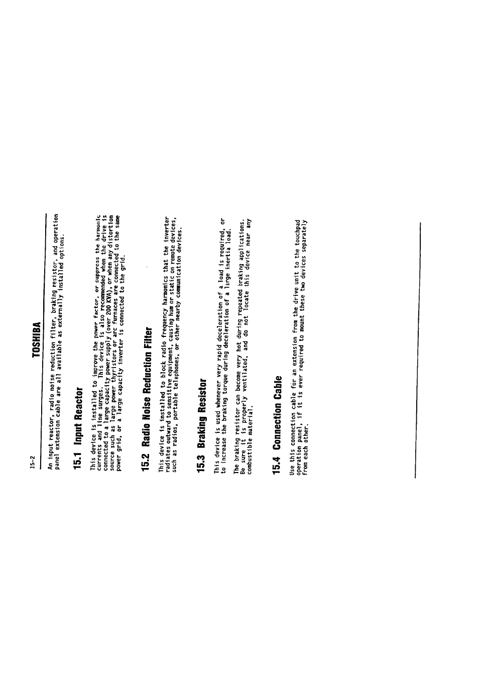 1 input reactor, 2 radio noise reduction filter, 3 braking resistor | 4 connection cabie, 3 braking resistor -2, 4 connection cable -2, 2 toshiba | Toshiba VF-SX User Manual | Page 151 / 170