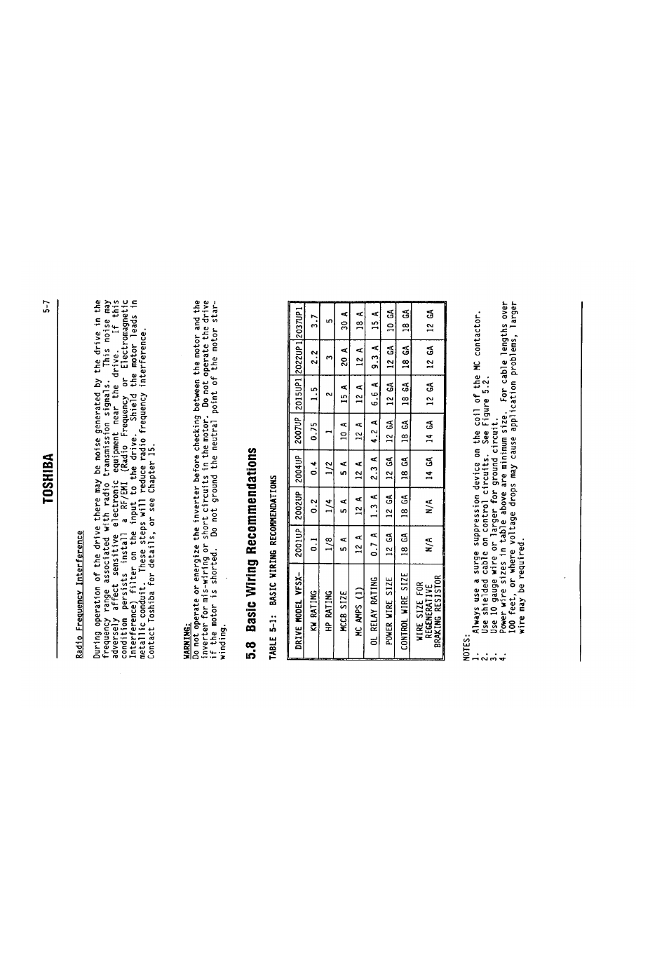 8 basic wiring recommendations, 8 basic wiring recommendations -7, Toshiba | Toshiba VF-SX User Manual | Page 26 / 170