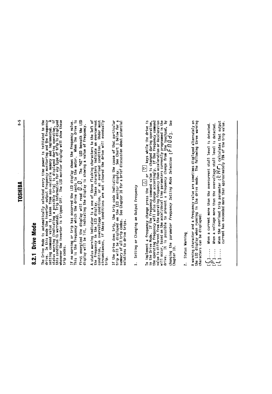 1 drive mode, 1 drive mode -5, F h o d | Toshiba | Toshiba VF-SX User Manual | Page 50 / 170