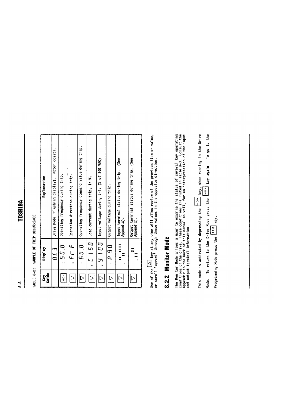 2 monitor mode, 2 monitor mode -8, Toshiba | Toshiba VF-SX User Manual | Page 53 / 170