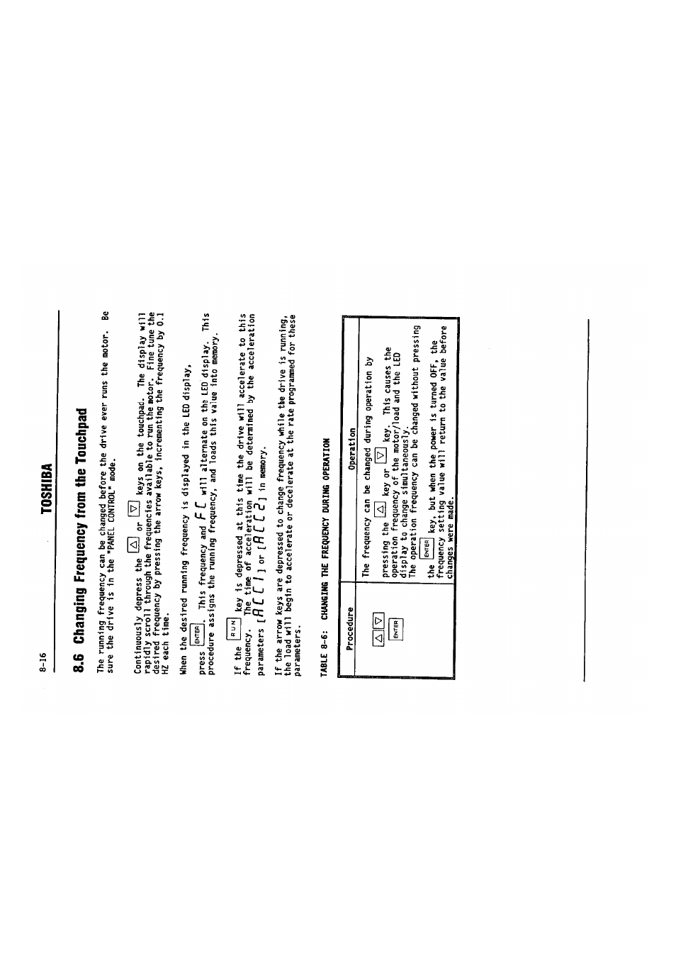 6 changing frequency from the touchpad, 6 changing frequency from the touchpad -16, Toshiba | Toshiba VF-SX User Manual | Page 61 / 170