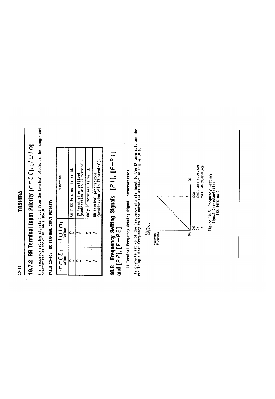 2 rr terminal input priority [rrc c], [i u i n, Ipp], ip-pp, Toshiba | 8 frequency setting signais, J and | Toshiba VF-SX User Manual | Page 99 / 170