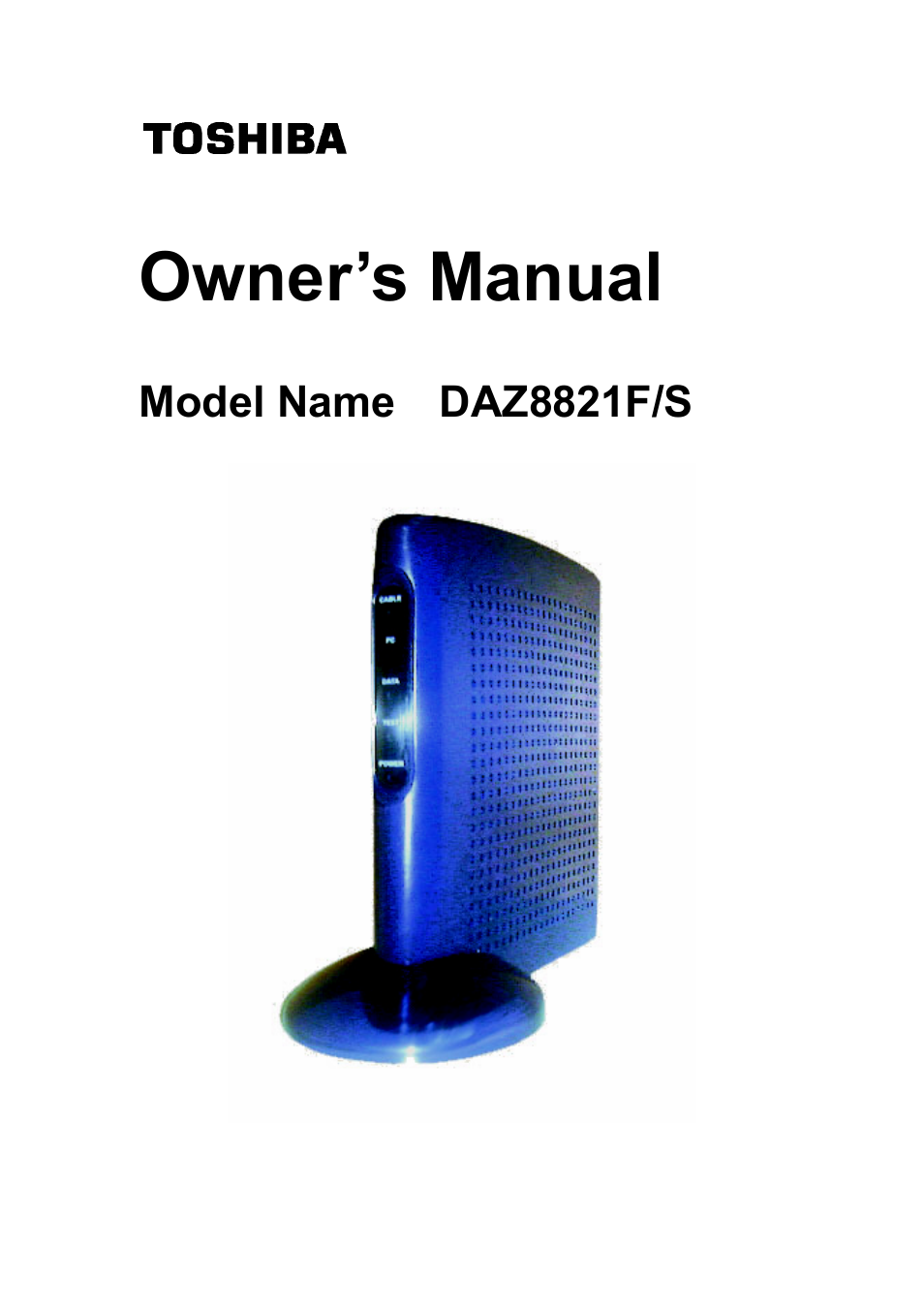 Toshiba DAZ8821F/S User Manual | 22 pages