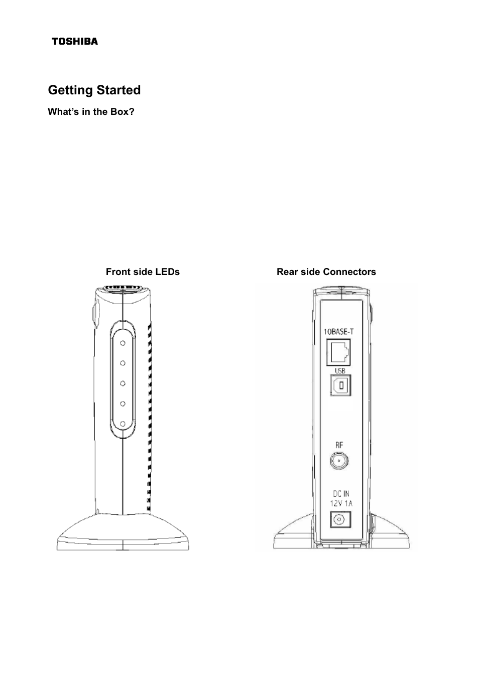 Getting started | Toshiba DAZ8821F/S User Manual | Page 10 / 22