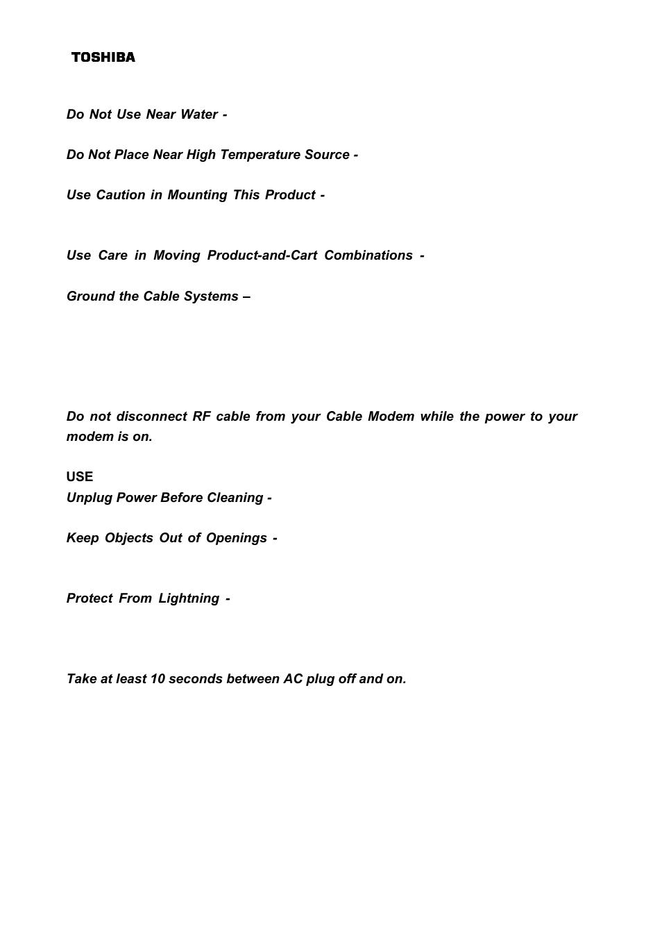 Toshiba DAZ8821F/S User Manual | Page 6 / 22