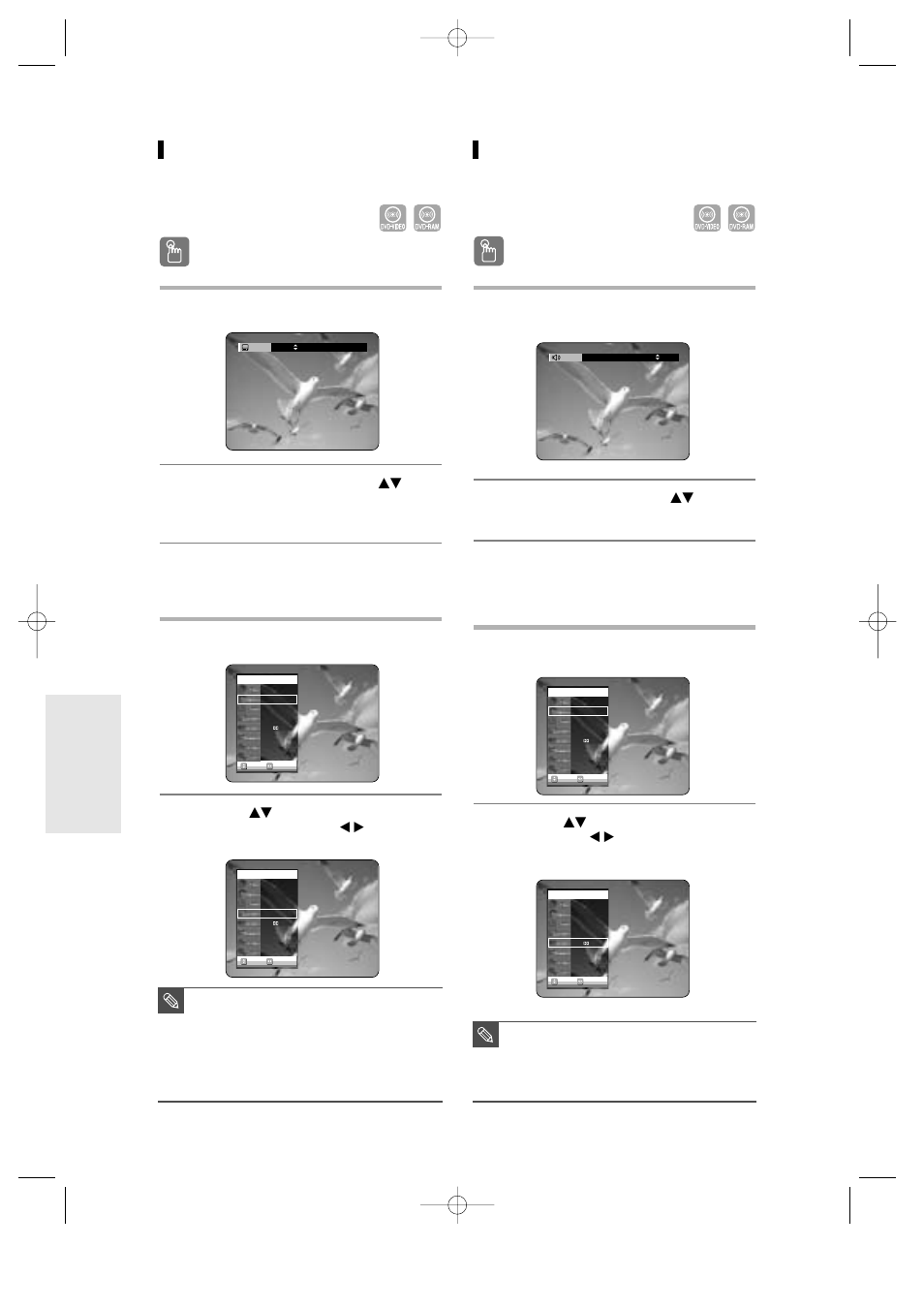 Selecting the audio language, Selecting the subtitle, Using the | Using the audio button audio button, Using the quick button, Using the subtitle button | Toshiba D-R3 User Manual | Page 55 / 89