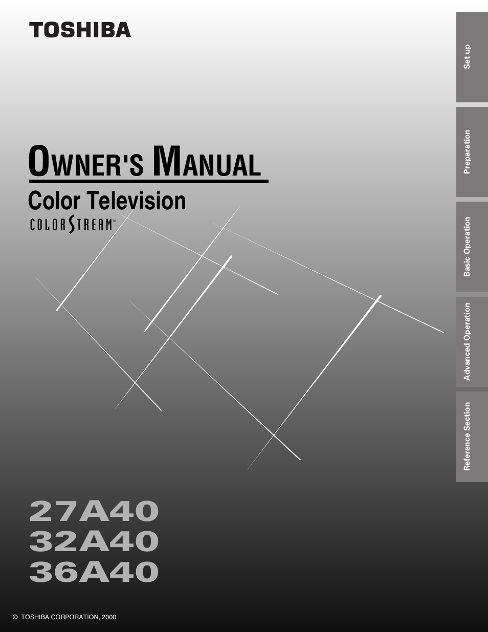 Toshiba Color Television 27A40 User Manual | 36 pages