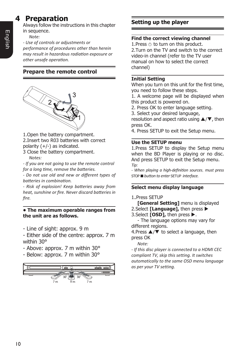 4preparation | Toshiba BDX1100KU User Manual | Page 10 / 46