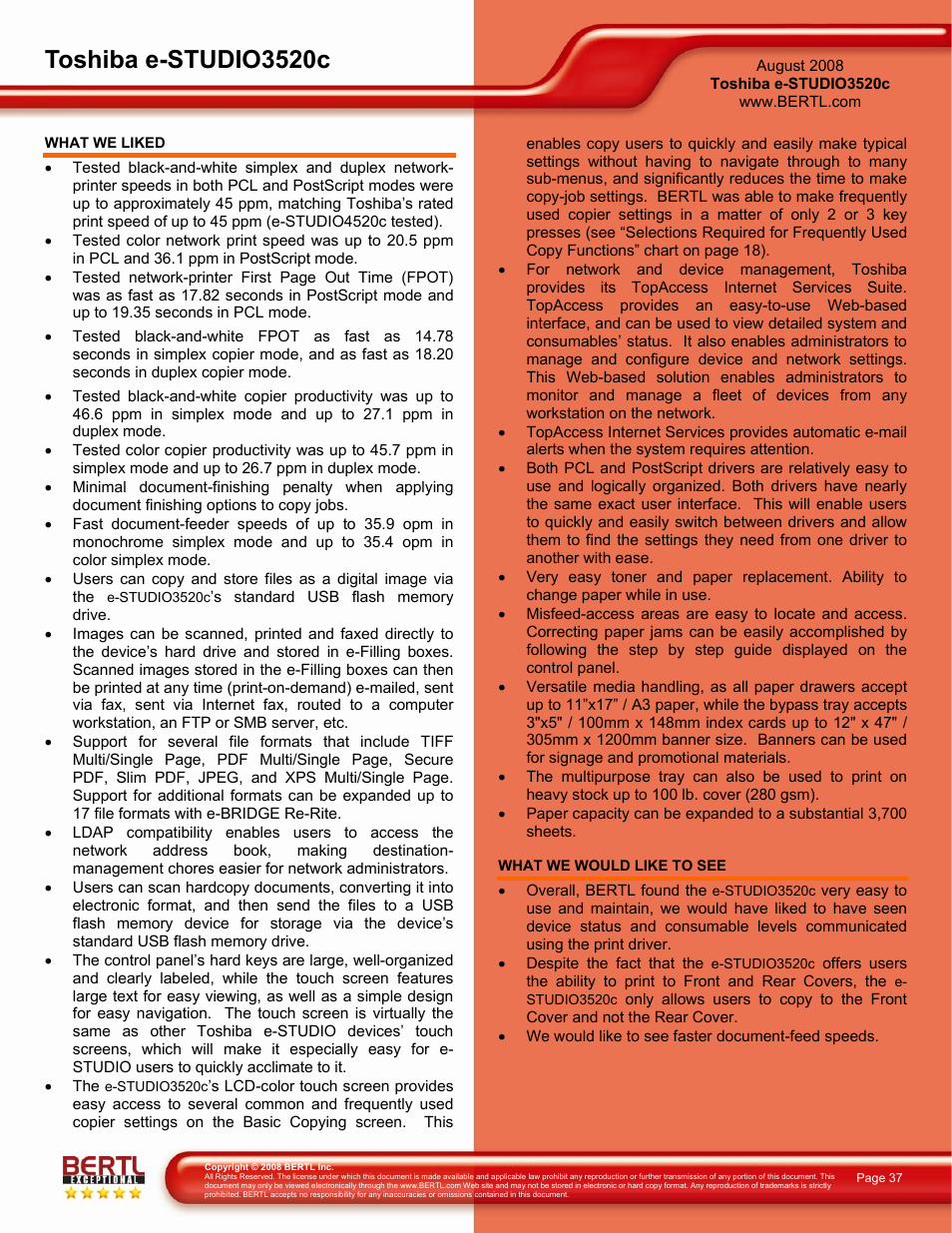 Toshiba e-studio3520c | Toshiba 3520C User Manual | Page 37 / 38