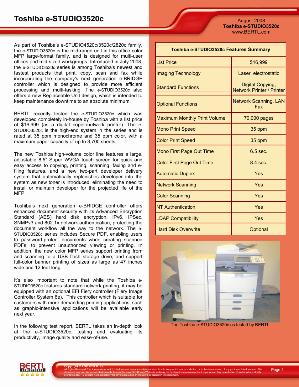 Toshiba e-studio3520c | Toshiba 3520C User Manual | Page 4 / 38