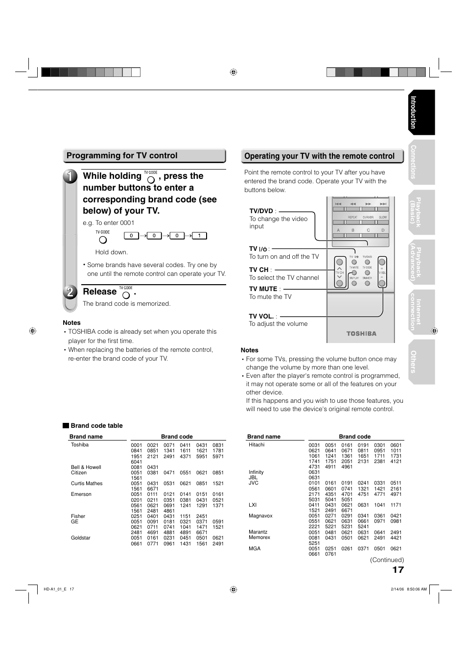 Release | Toshiba HD-A1 User Manual | Page 17 / 68