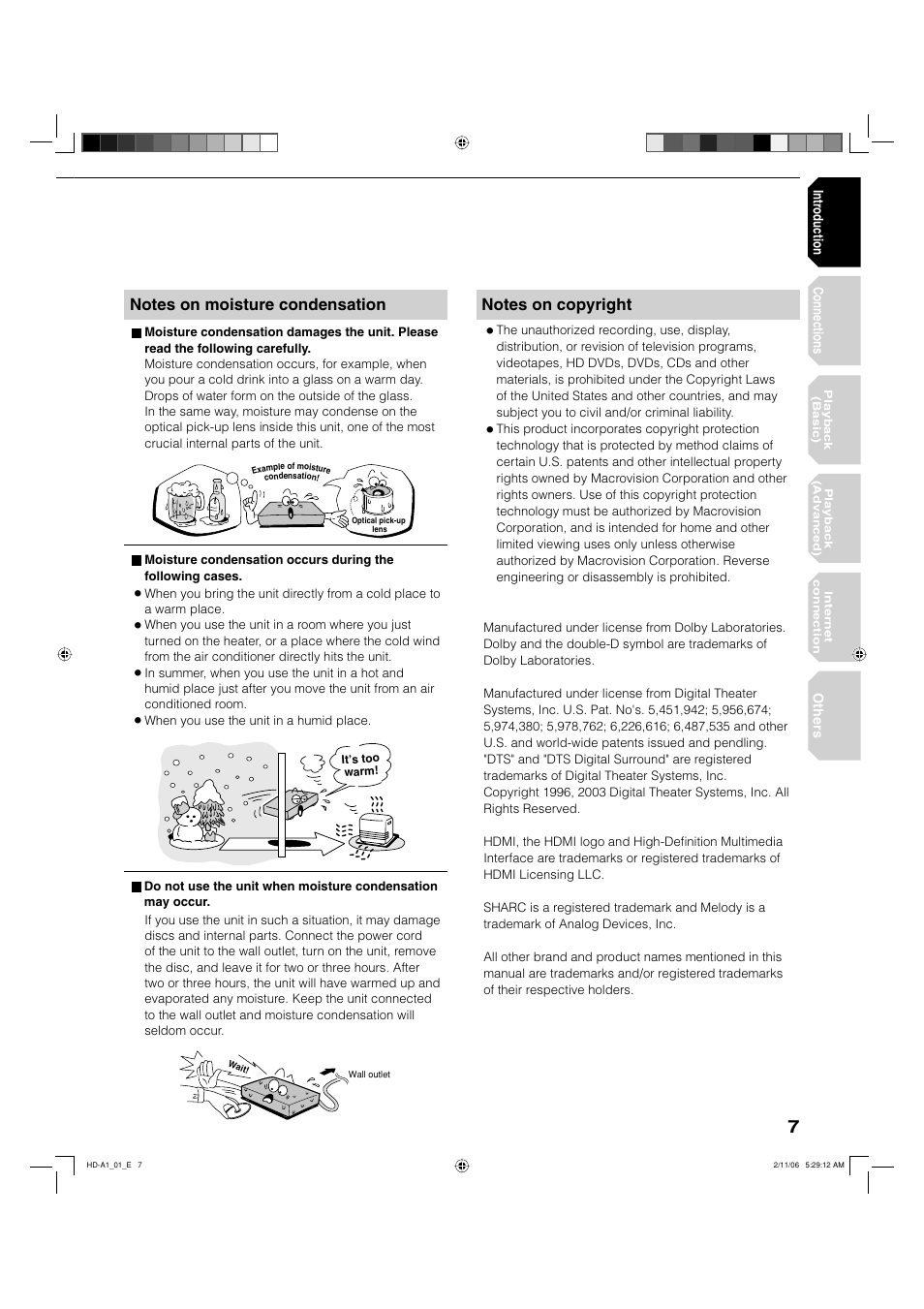 Toshiba HD-A1 User Manual | Page 7 / 68