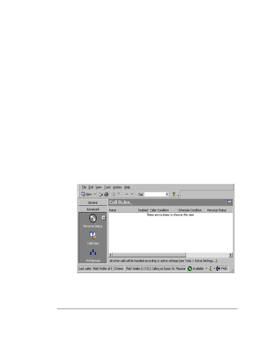 Examples of how you can use call rules -3, The call rules view -3, The call rules view | Examples of how you can use call rules | Toshiba Strata CS User Manual | Page 191 / 249