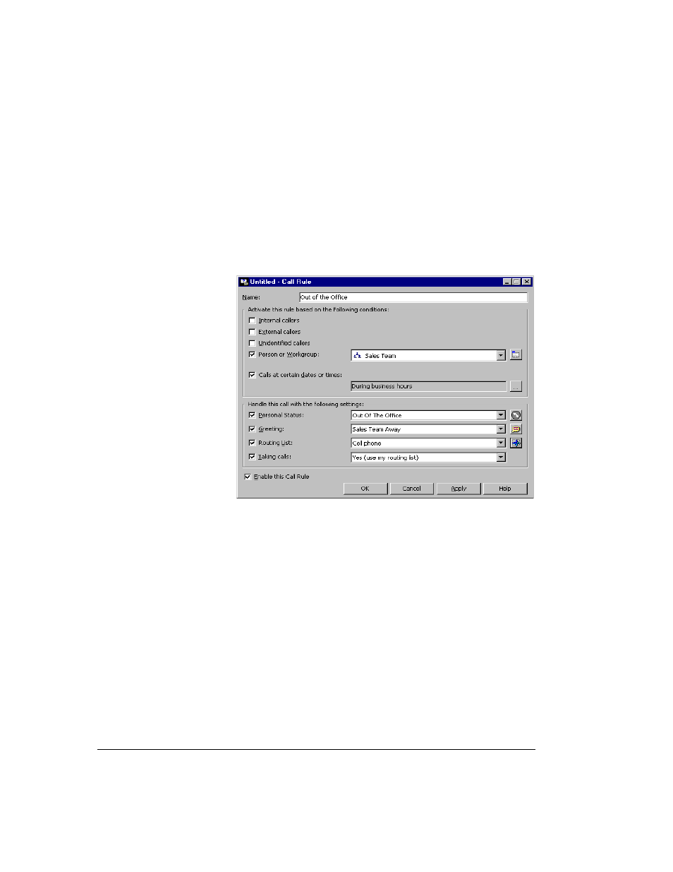 Creating a new call rule -4, Creating a new call rule | Toshiba Strata CS User Manual | Page 192 / 249