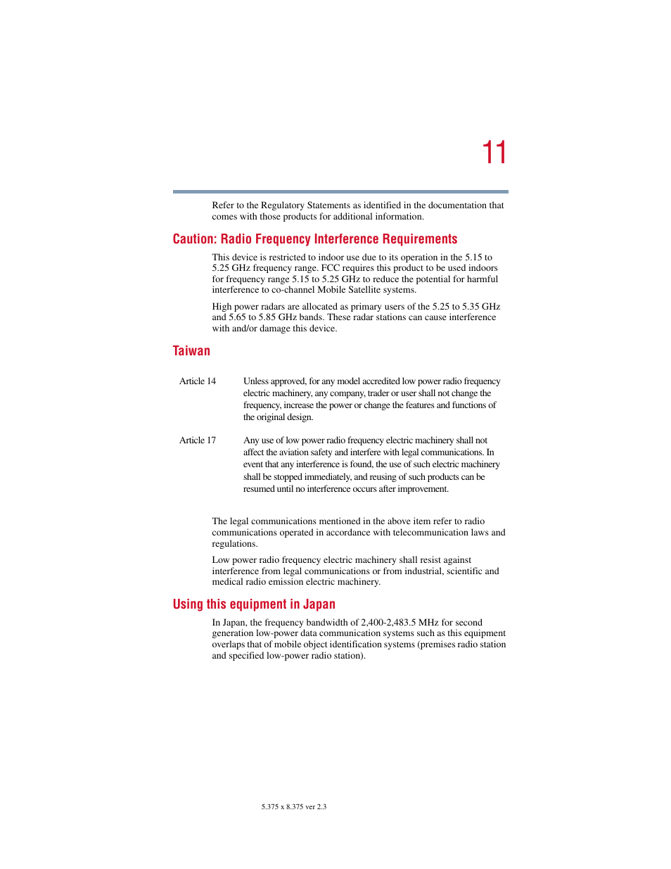 Toshiba SATELLITE A10 User Manual | Page 11 / 262
