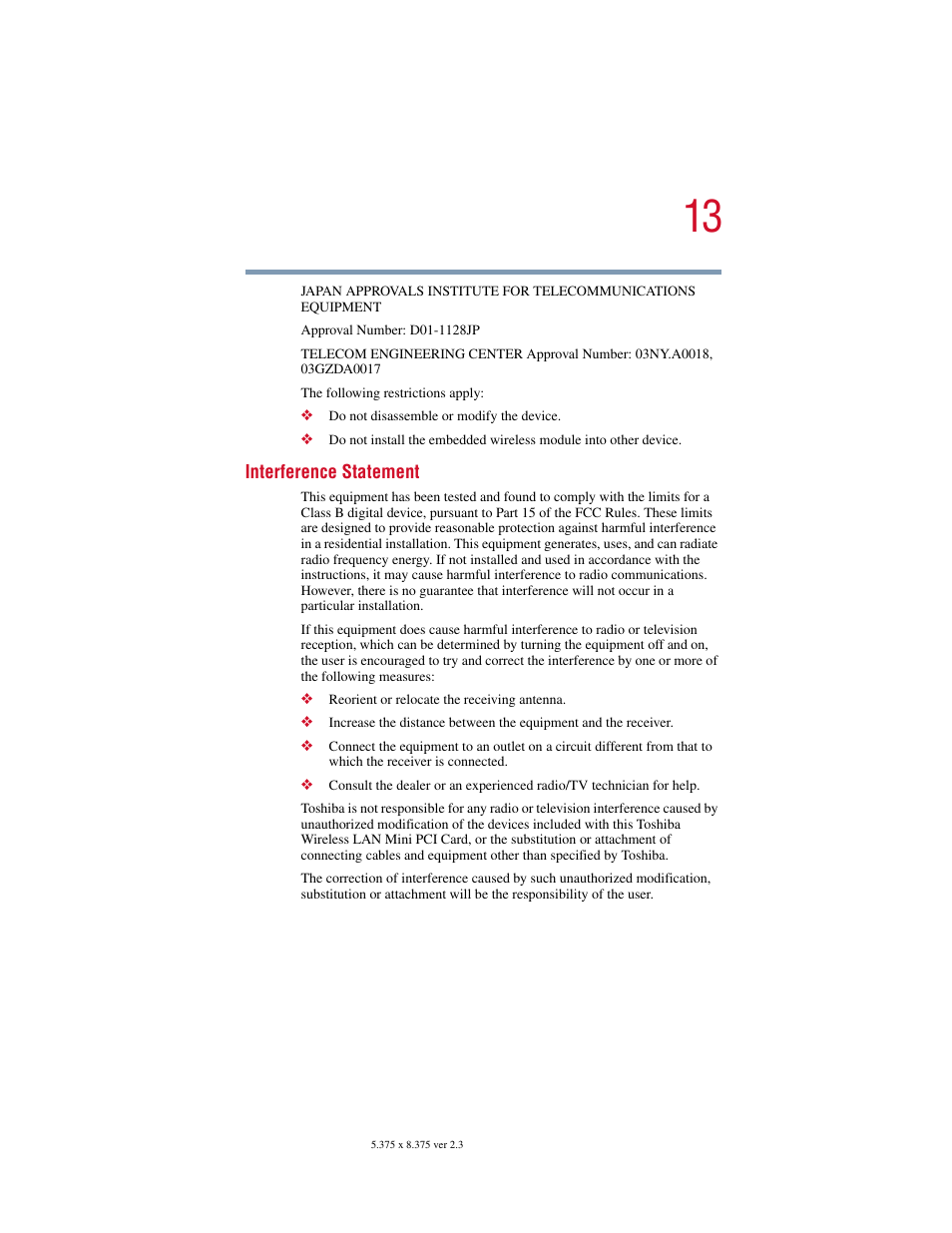 Toshiba SATELLITE A10 User Manual | Page 13 / 262