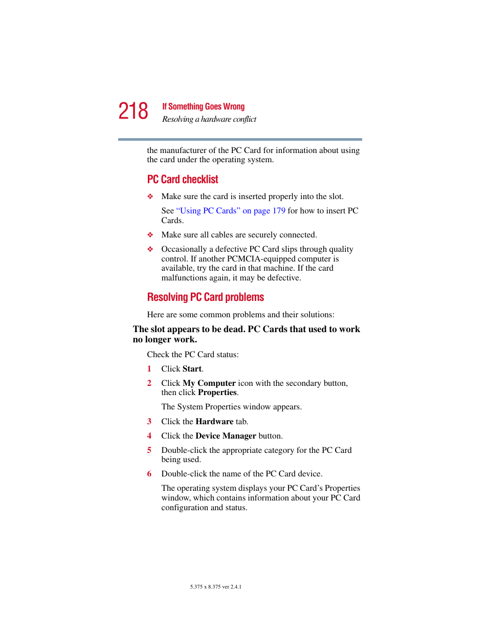 Toshiba SATELLITE A10 User Manual | Page 218 / 262