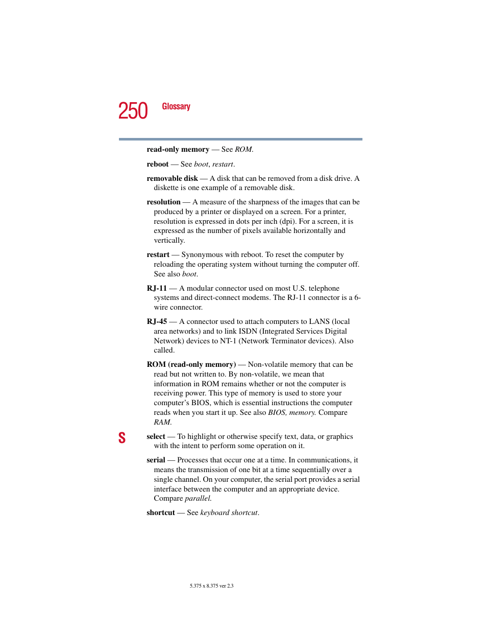 Toshiba SATELLITE A10 User Manual | Page 250 / 262