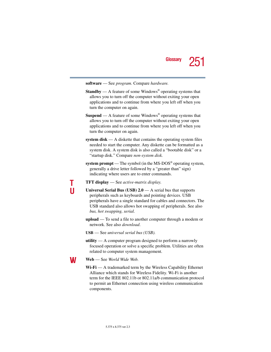 Toshiba SATELLITE A10 User Manual | Page 251 / 262