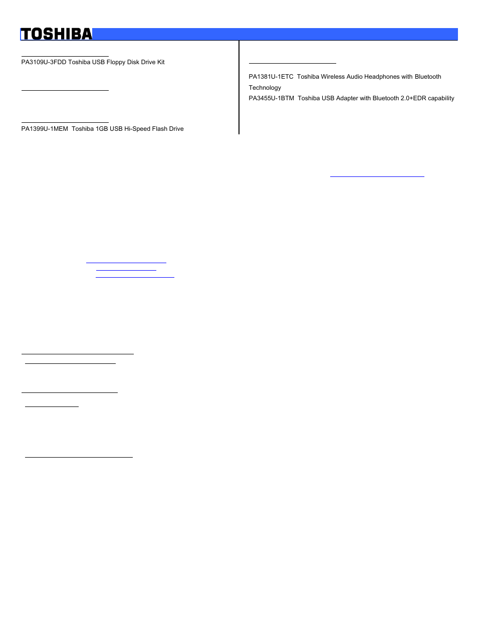 Subject to change, Return policy, Expansion | Security & protection, Storage, Wireless/bluetooth | Toshiba M65-S821 User Manual | Page 3 / 10