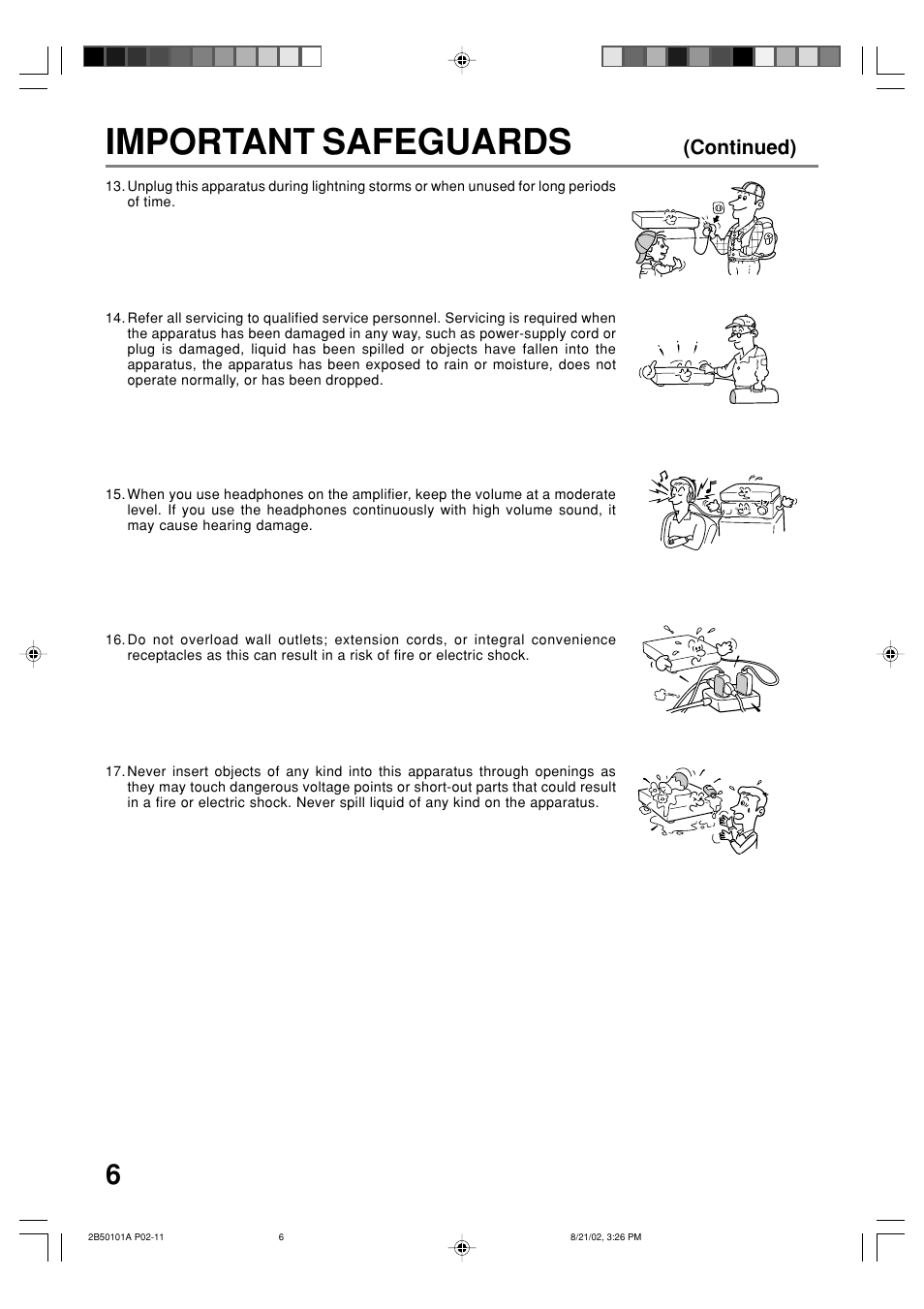 Important safeguards, Continued) | Toshiba SD-1810 User Manual | Page 6 / 44