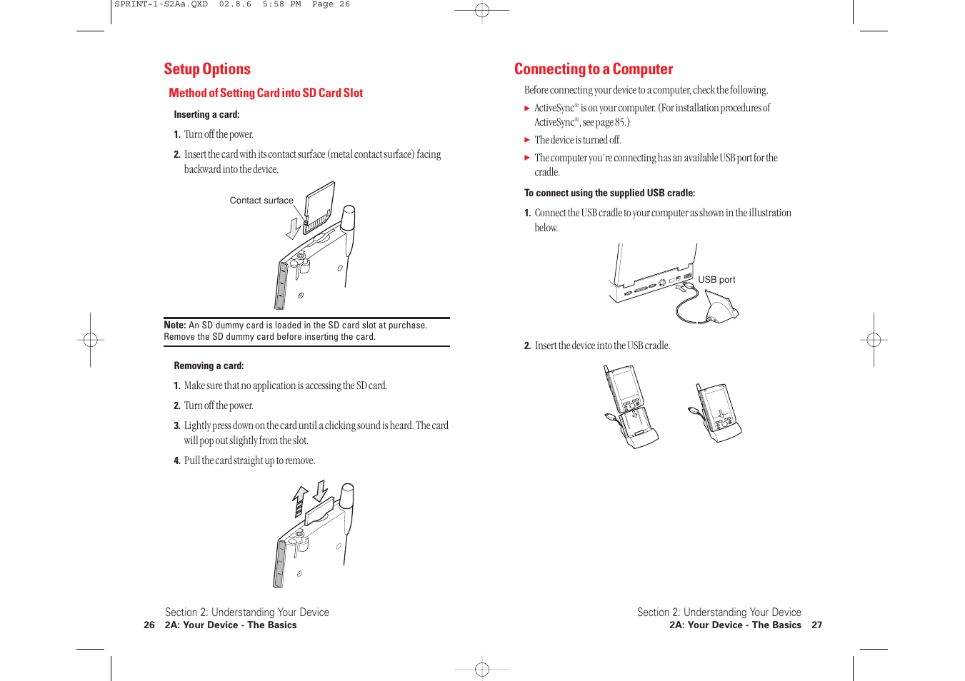 Connecting to a computer, Setup options | Toshiba 2032SP User Manual | Page 18 / 106