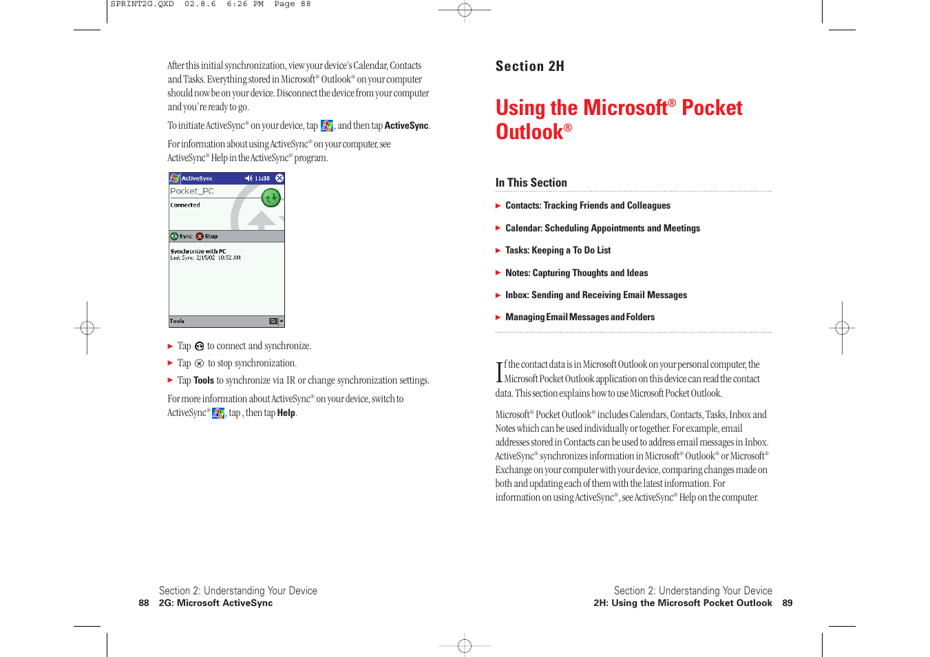 Using the microsoft, Pocket outlook | Toshiba 2032SP User Manual | Page 49 / 106